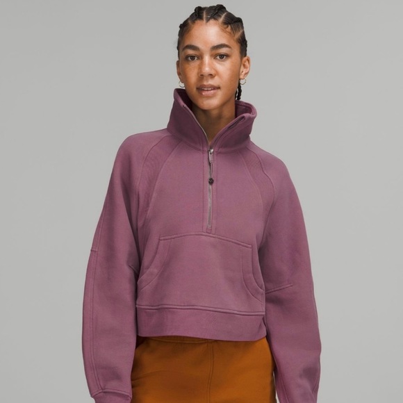 lululemon athletica Tops - Lululemon Oversized Funnel Neck Cropped Scuba Vintage Plum XS/S
